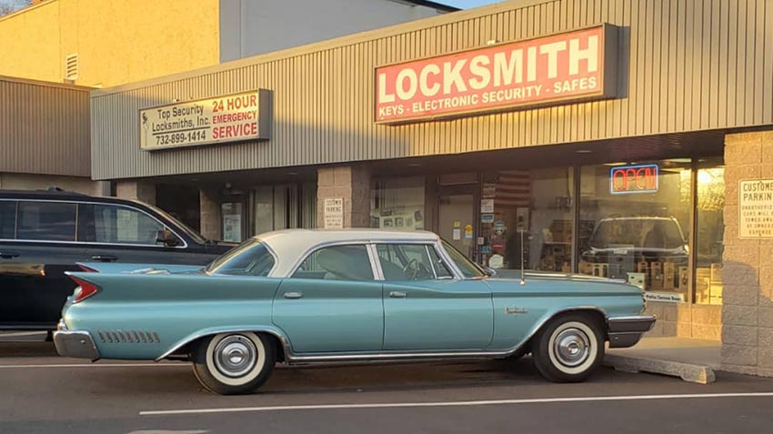 1960 Chrysler stopped by to have their trunk lock repaired