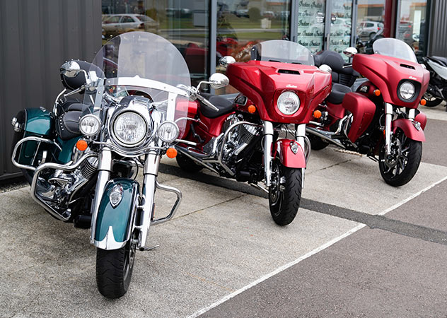 3 cruiser-style motorcycles